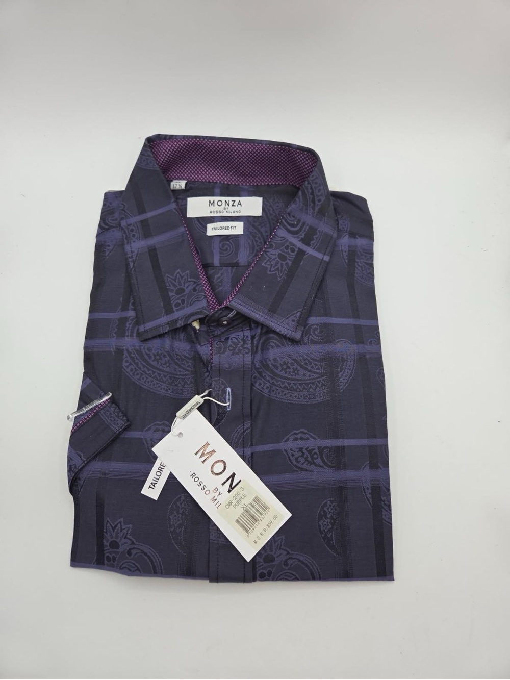 Monza By Rossi Milano Tailored Fit Paisley Button Up NWT XL.